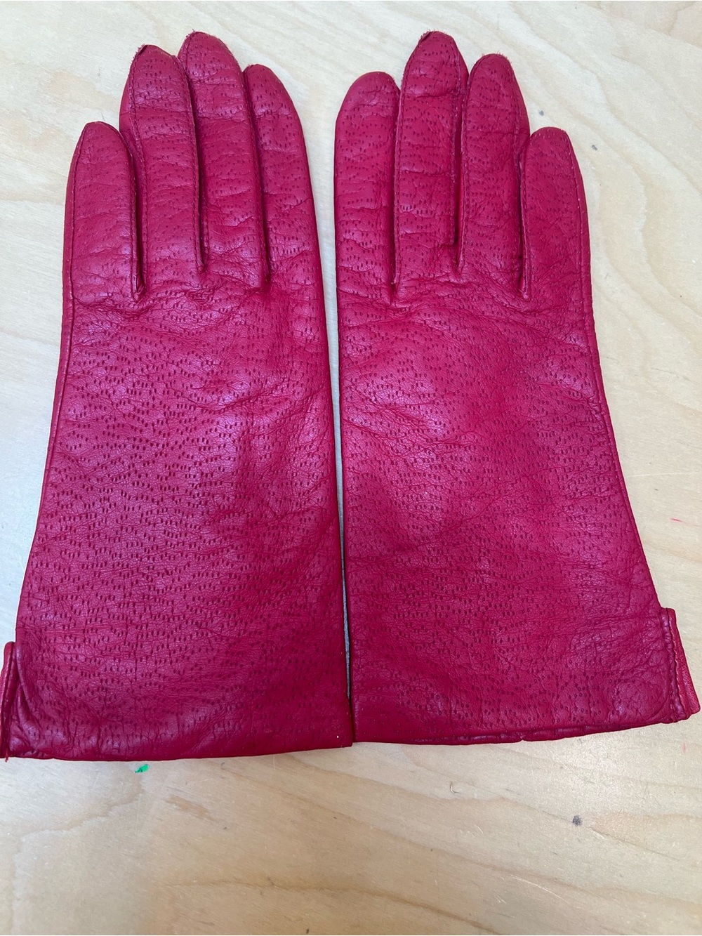 Women's Red Leather Dress Gloves size 7,5
